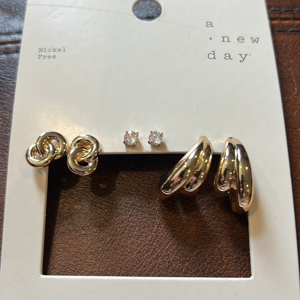 A New Day Silver Gold Nickle Free Earrings Bundle - Picture 5 of 6